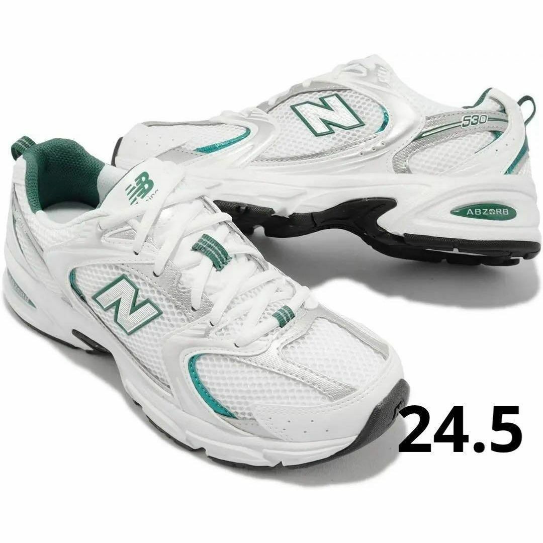 New Balance - ニューバランス 530 スニーカー 24.5 ホワイト グリーン MR530AB