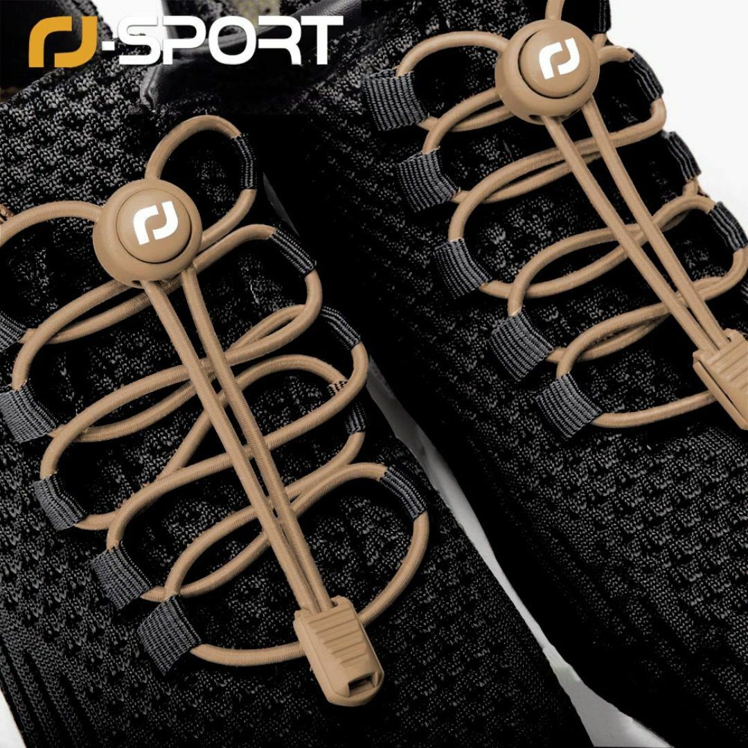 色:007-ライトブラウン】[RJ-Sport] 靴ひも-ゴム製結ばない靴紐