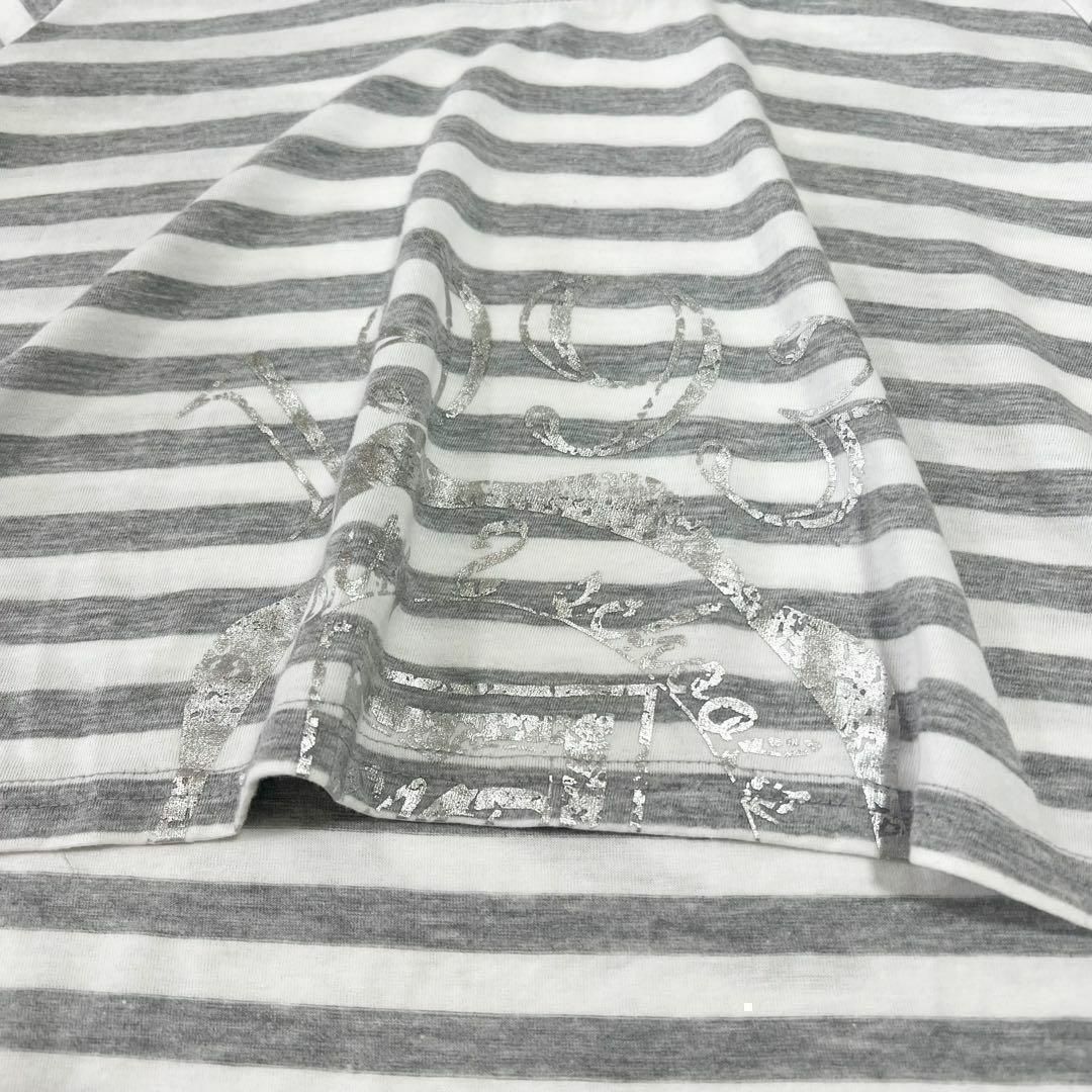 mystic(ミスティック)の【大人気ボーダー☆】ミスティック ボーダー シンプル プリント 5分袖 Tシャツ レディースのトップス(Tシャツ(半袖/袖なし))の商品写真