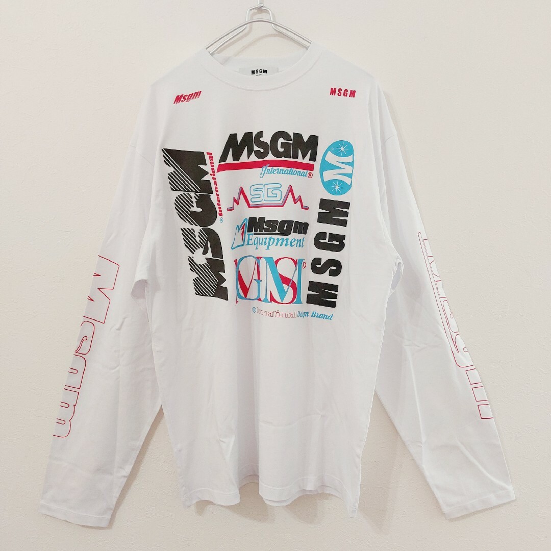 MSGM - 【MSGM 】マルチロゴ ロングスリーブTシャツ イタリア製 MSGM - 【MSGM 】マルチロゴ ロングスリーブTシャツ イタリア製