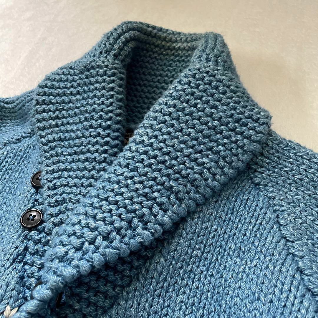 RRL - RRL 希少XLサイズ カウチンニット ヨット マリン柄 水色 RRL - RRL 希少XLサイズ カウチンニット ヨット マリン柄 水色