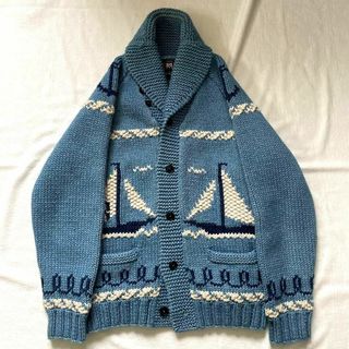 RRL - RRL 希少XLサイズ カウチンニット ヨット マリン柄 水色 RRL - RRL 希少XLサイズ カウチンニット ヨット マリン柄 水色