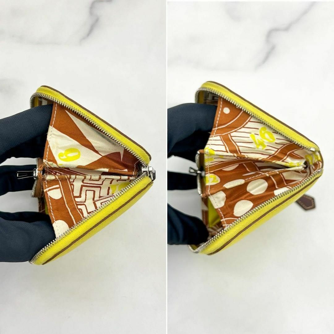 エルメス アザップ シルクイン コンパクト財布 イエロー Hermes エルメス アザップ シルクイン コンパクト財布 イエロー Hermes
