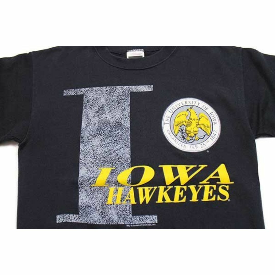 90s メキシコ製 IOWA HAWKEYES スウェット 黒 M☆オールド 90s メキシコ製 IOWA HAWKEYES スウェット 黒 M☆オールド