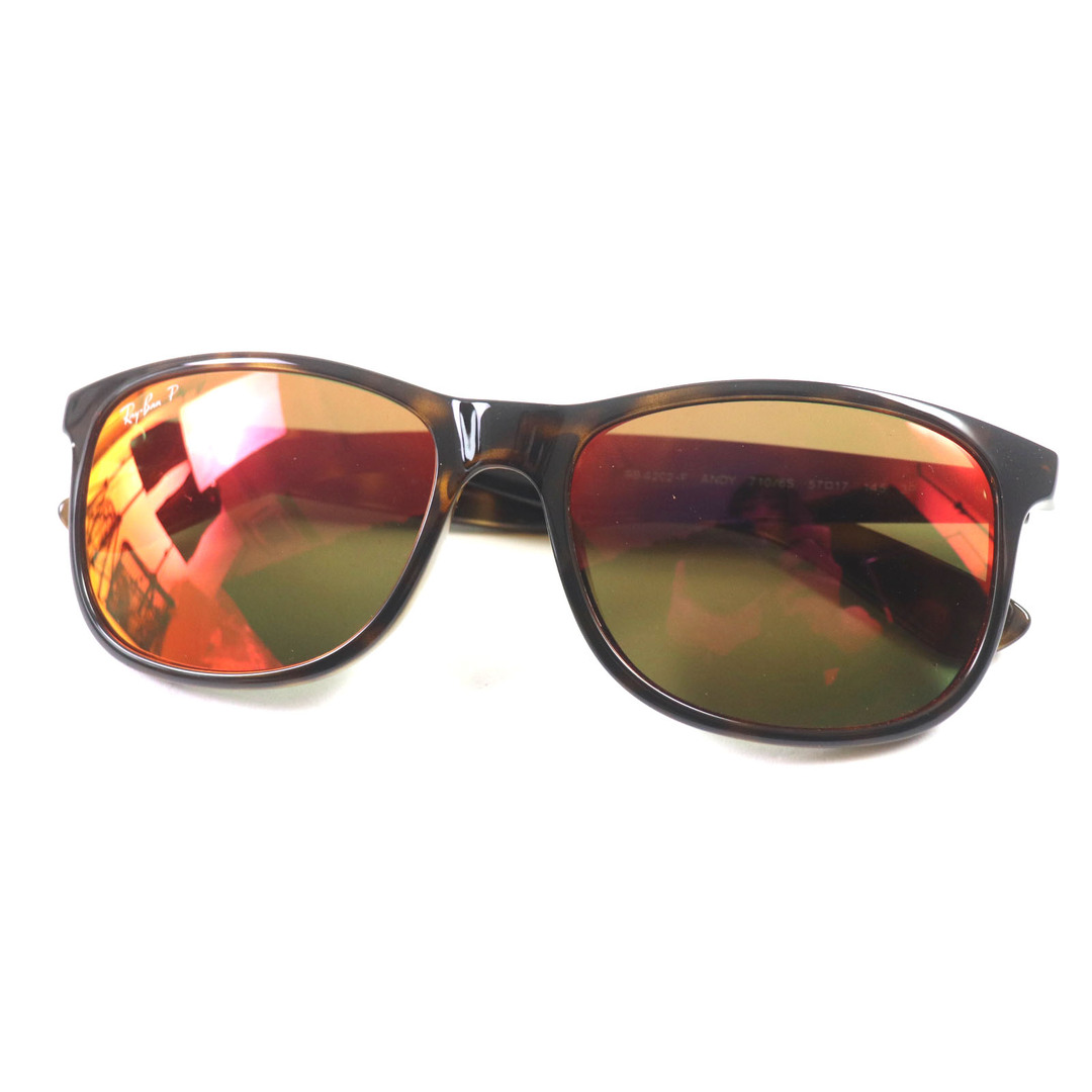 Ray-Ban - 未使用品▼Ray-Ban レイバン RB4202-F ANDY POLARIZED アジアンフィット ミラーレンズ サングラス ハバナ ダークブラウン 57□17 145 イタリア製 メンズ
