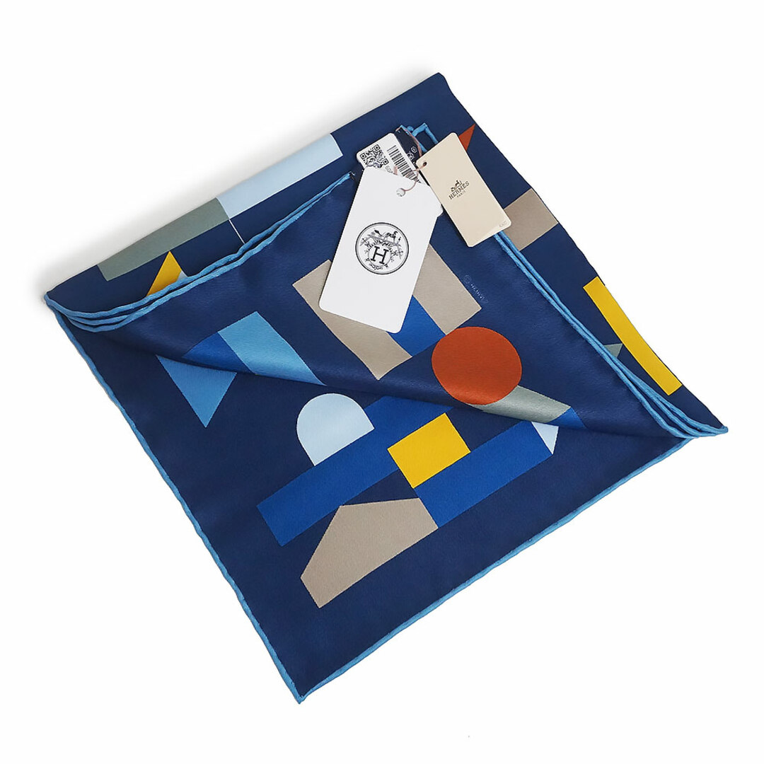HERMES エルメス うれ ポケットチーフ ブルー 未使用品 HERMES エルメス うれ ポケットチーフ ブルー 未使用品