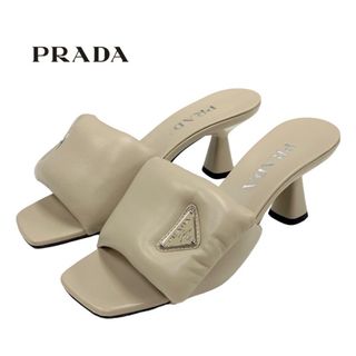 プラダ PRADA 太ヒール サフィアーノサンダル 散らし ミュール プラダ PRADA 太ヒール サフィアーノサンダル 散らし ミュール