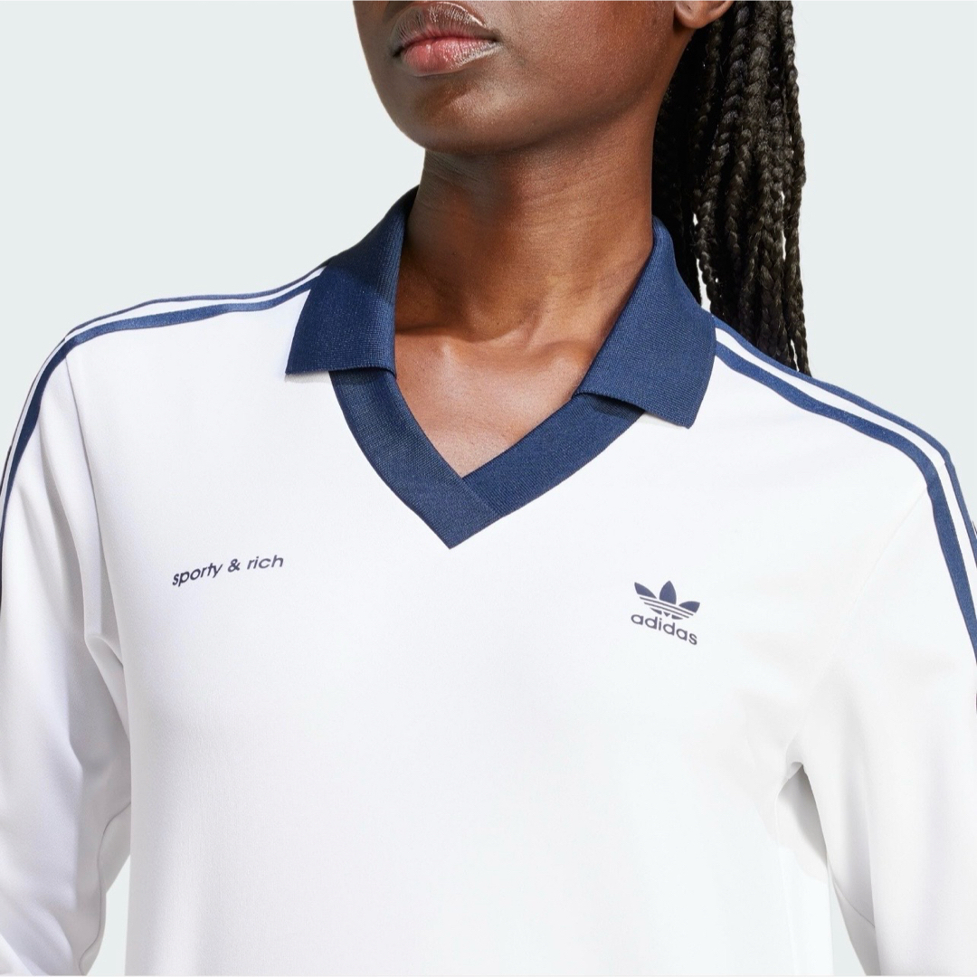 新品 ADIDAS sporty&rich Vネック スエット ネイビー L 新品 ADIDAS sporty&rich Vネック スエット ネイビー L