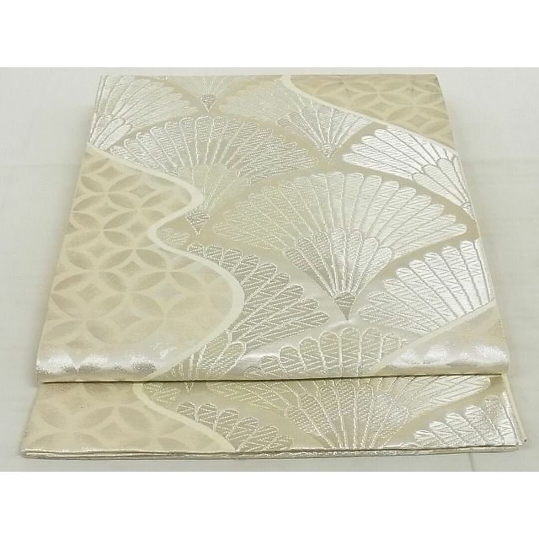 平和屋着物◎六通柄袋帯 松葉青海波 銀糸 正絹 逸品 AAAJ2402Aex