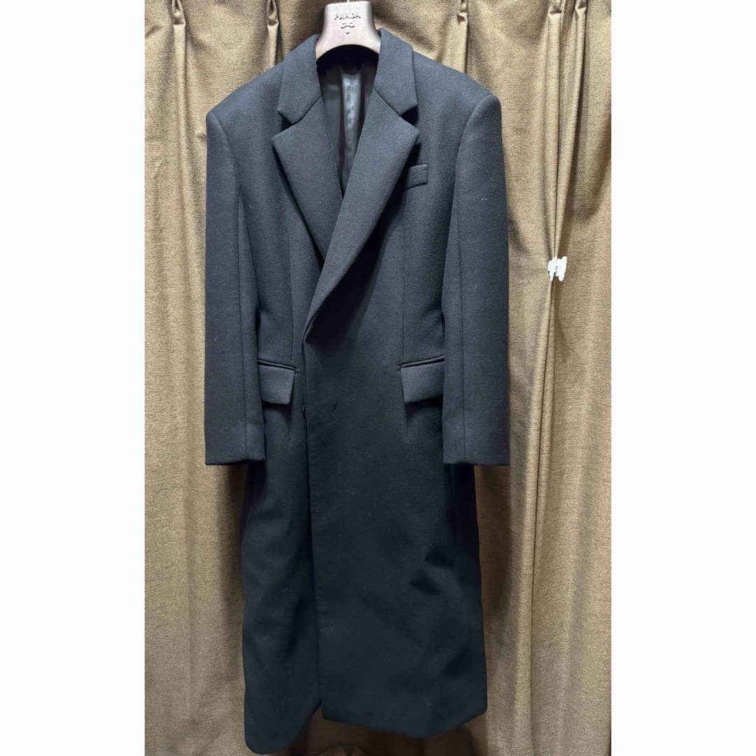 PRADA - prada チェスターコート 22aw 2022 ブラック アウター PRADA - prada チェスターコート 22aw 2022 ブラック アウター