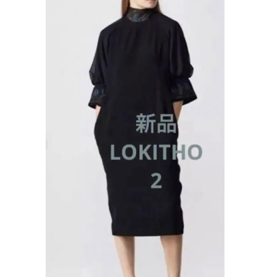 LOKITHO - 新品 ロキト LOKITHO 刺繍 ワンピース ブラック 2の LOKITHO - 新品 ロキト LOKITHO 刺繍 ワンピース ブラック 2の