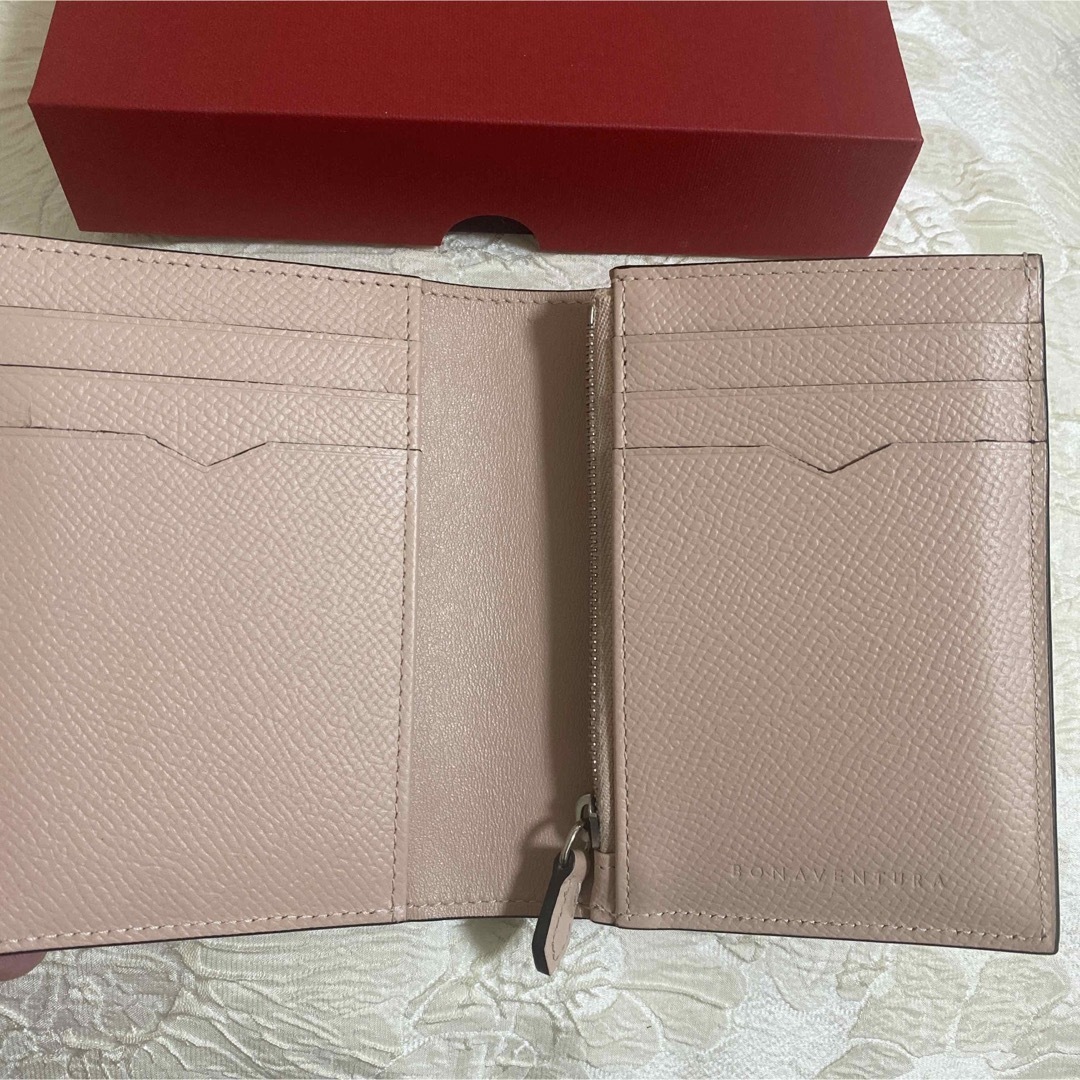 極美品 ボナベンチュラ マルチウォレット シェルピンク 2つ折り 極美品 ボナベンチュラ マルチウォレット シェルピンク 2つ折り