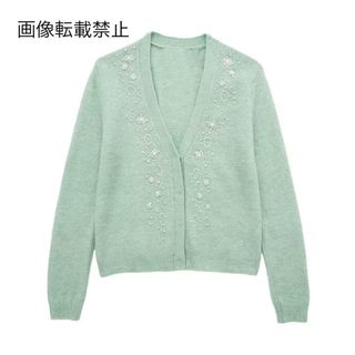 🧊8月新作🧊14989◆green パール ニット カーディガン(カーディガン)