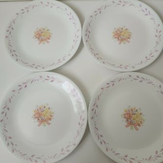 コレール(CORELLE)のCorelle コレール 中皿 セット 4枚 フラワーシンフォニー 岩城ガラス(食器)