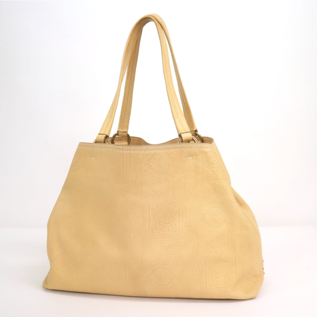 PRADA】プラダ トートバッグ ベージュ レザー ペイズリー柄 PRADA】プラダ トートバッグ ベージュ レザー ペイズリー柄