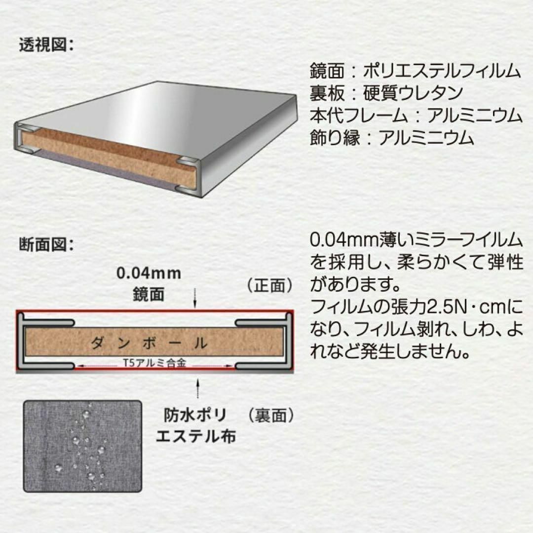 キャスターミラー 360°回転 幅100×高さ160cm シルバー 1848 キャスターミラー 360°回転 幅100×高さ160cm シルバー 1848