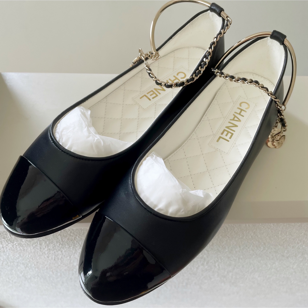 CHANEL - CHANEL チャーム バレリーナ バレエシューズ 安西 CHANEL - CHANEL チャーム バレリーナ バレエシューズ 安西