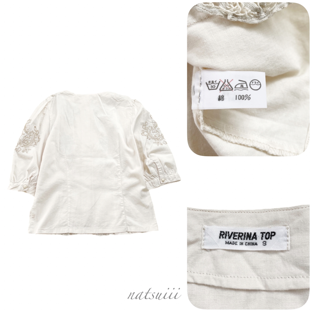 大割引 vintage used - Lochie バテンレース 前開き パフスリーブ 刺繍 シャツ+ブラウス(半袖+袖なし)