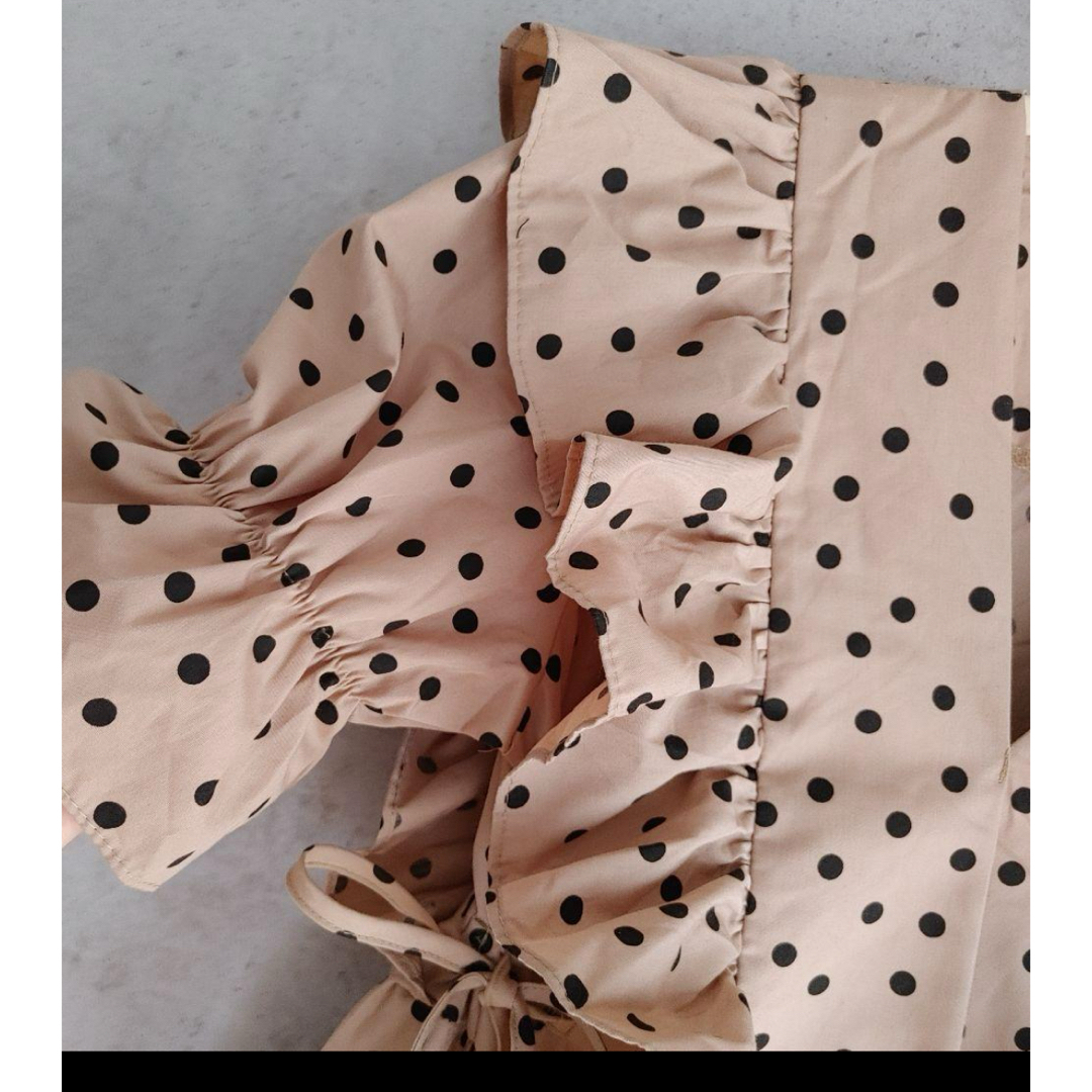 美品！DAY CLOSET 大人可愛い フリル×ドット　ロングワンピース　フリー レディースのワンピース(ロングワンピース/マキシワンピース)の商品写真