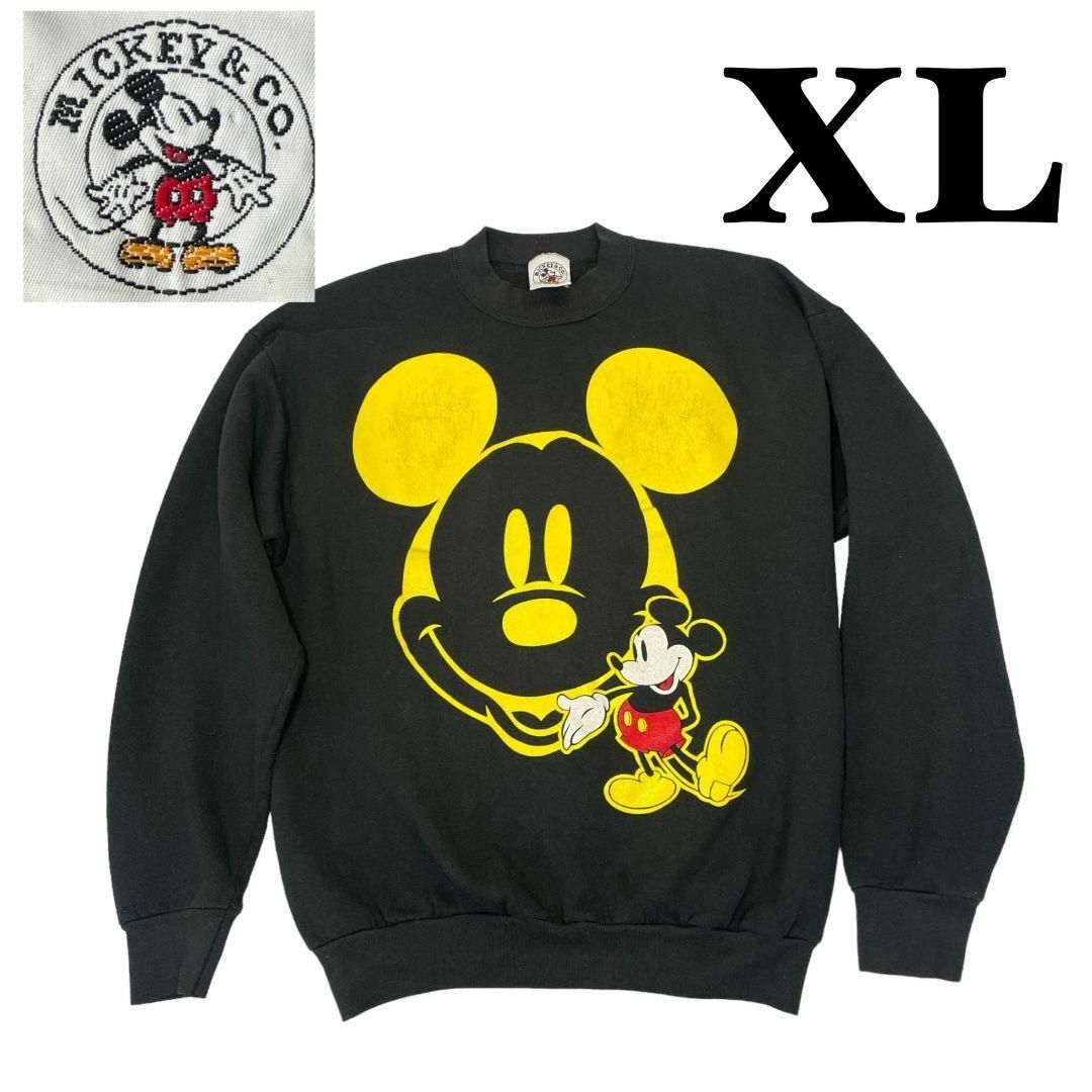 90'S 】希少Disney ミッキー&コー ビンテージスエット 90'S 】希少Disney ミッキー&コー ビンテージスエット