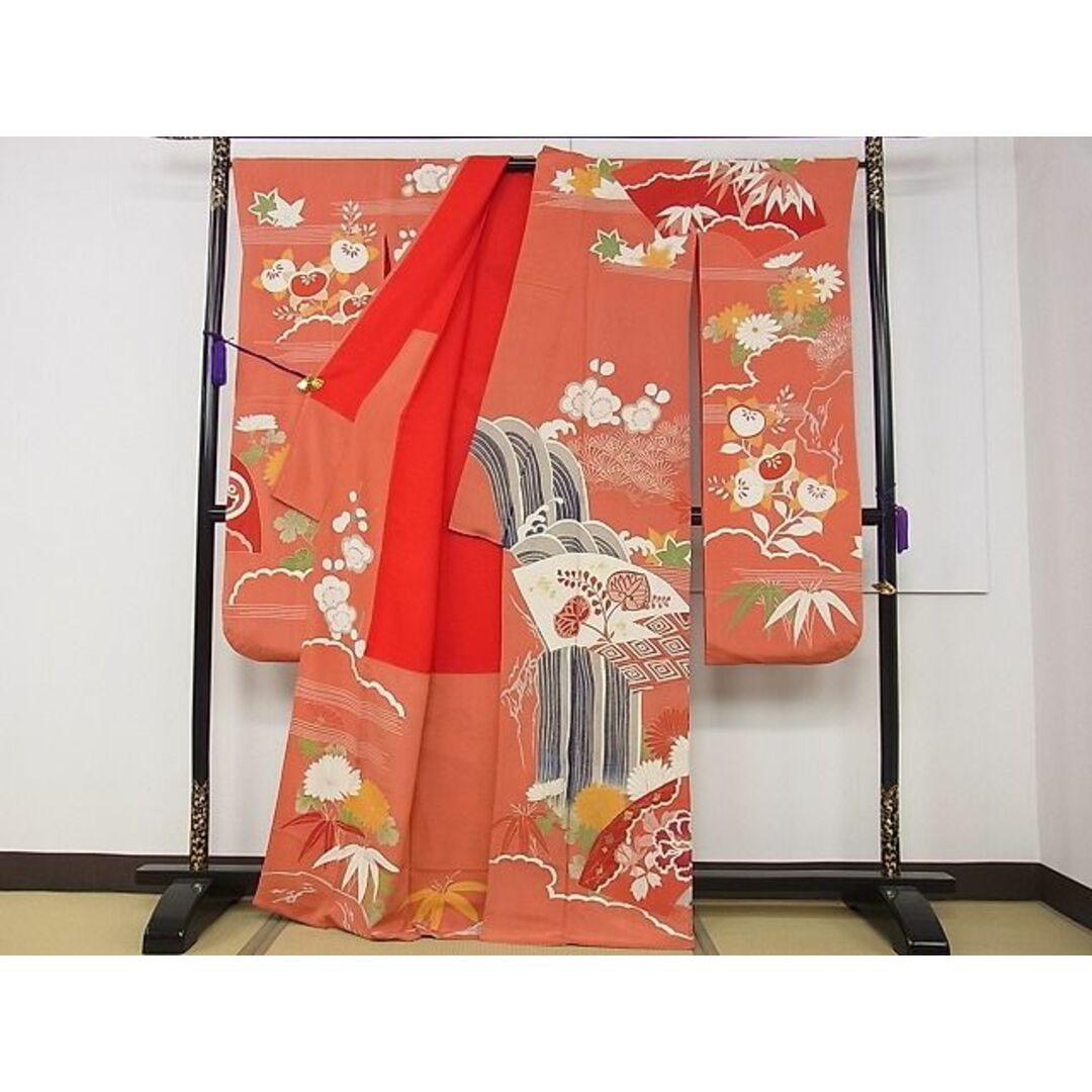 平和屋本店□極上 アンティーク 大正ロマン 振袖 駒刺繍 立波地 平和屋本店□極上 アンティーク 大正ロマン 振袖 駒刺繍 立波地