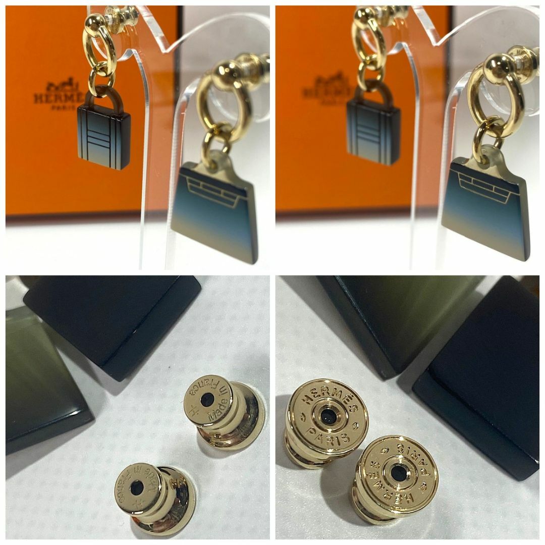 HERMES エルメス カデナ&ケリー・モチーフ ピアス ホーン HERMES エルメス カデナ&ケリー・モチーフ ピアス ホーン
