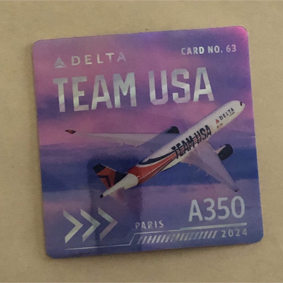 DELTA - デルタ航空 飛行機カード A350 DELTA TEAM USA パリ五輪 DELTA - デルタ航空 飛行機カード A350 DELTA TEAM USA パリ五輪