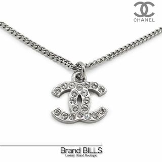 シャネル(CHANEL)の未使用品 シャネル ラインストーン ネックレス ココマーク メタル シルバー カニカン ペンダント アクセサリー(ネックレス)
