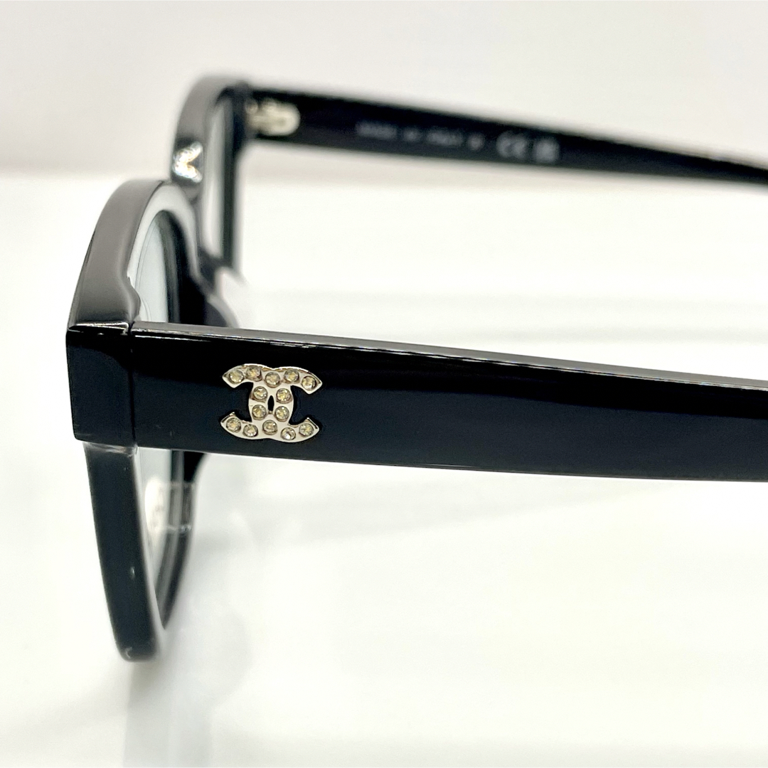 CHANEL 眼鏡用フレーム 新作ココマークラインストーン付ブラック CHANEL 眼鏡用フレーム 新作ココマークラインストーン付ブラック