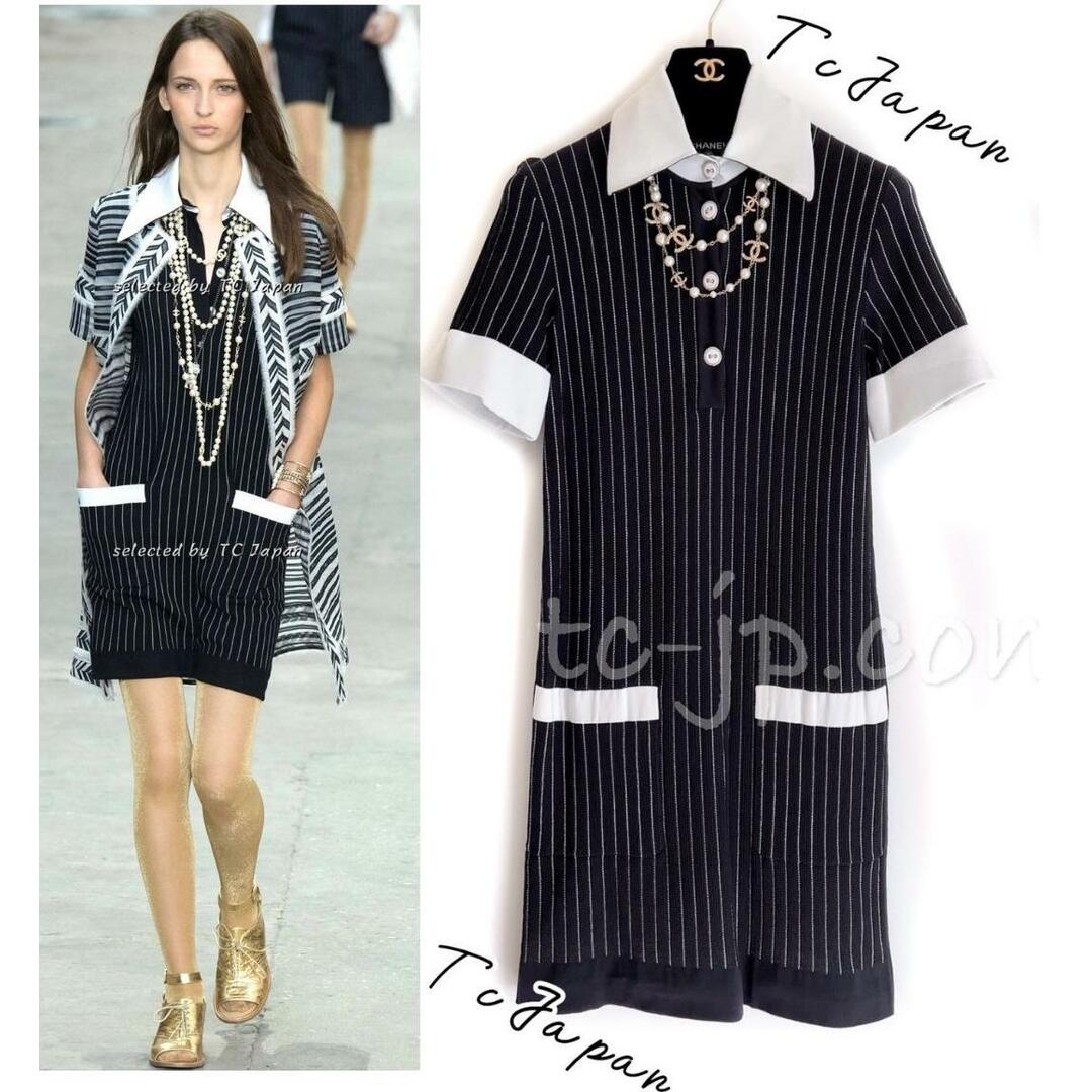CHANEL - 60万 シャネル ワンピース CHANEL ブラック ホワイト CHANEL - 60万 シャネル ワンピース CHANEL ブラック ホワイト