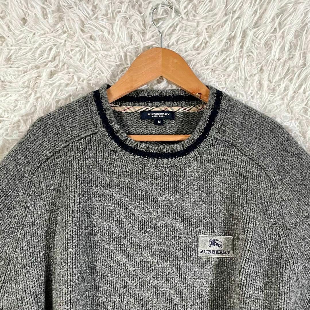 美品✨ バーバリーロンドン 長袖ニット ノバチェック 胸ロゴ 美品✨ バーバリーロンドン 長袖ニット ノバチェック 胸ロゴ