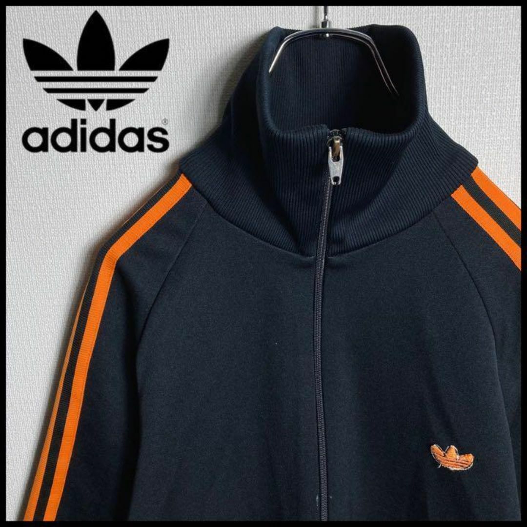 【超希少】アディダス デサント ジャージ 黒 オレンジ 7号 2XL ロゴ 【超希少】アディダス デサント ジャージ 黒 オレンジ 7号 2XL ロゴ