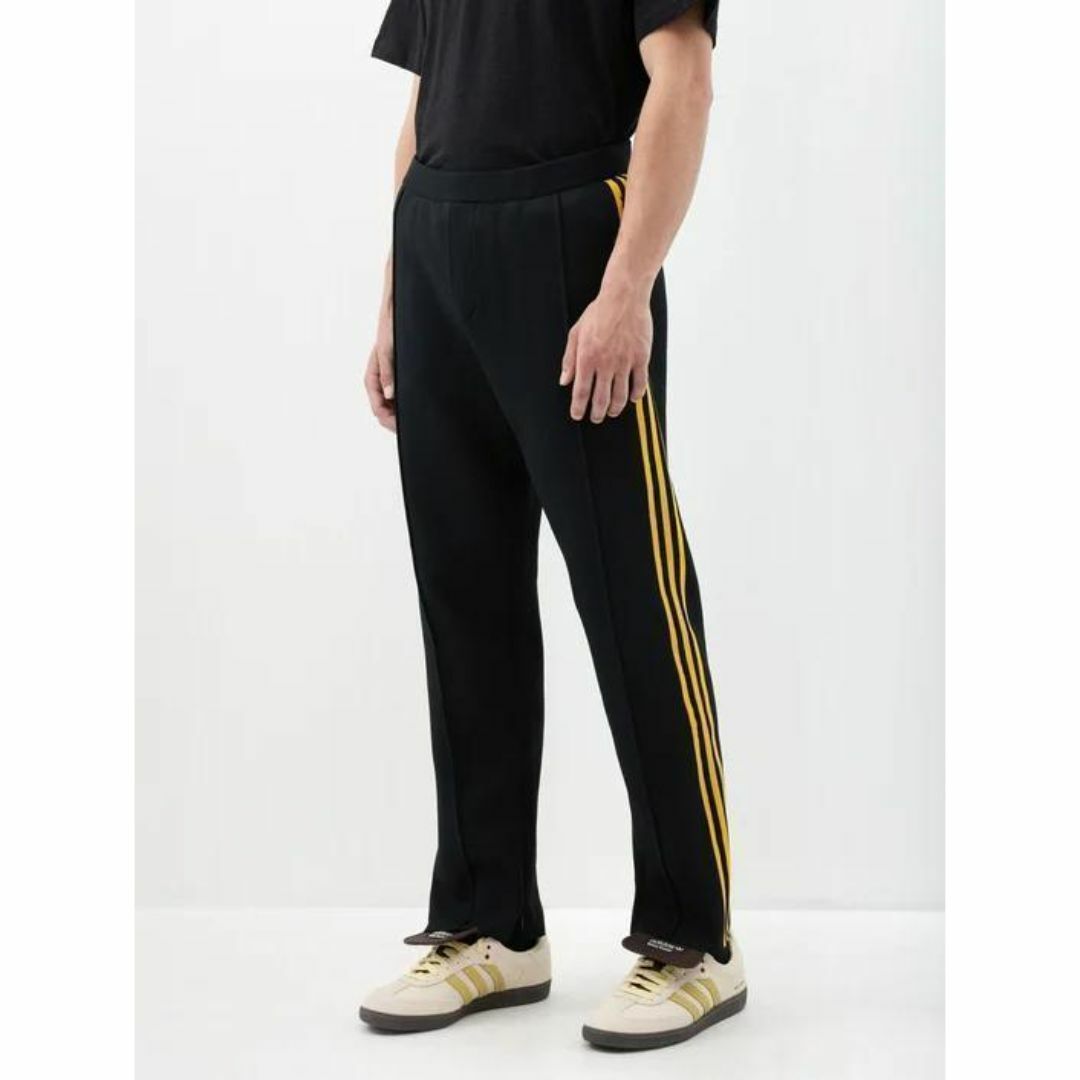 wales bonner adidas トラックパンツ XL ブラック×イエローの wales bonner adidas トラックパンツ XL ブラック×イエローの