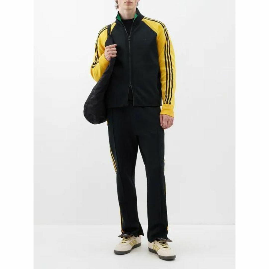 wales bonner adidas トラックパンツ XL ブラック×イエローの wales bonner adidas トラックパンツ XL ブラック×イエローの