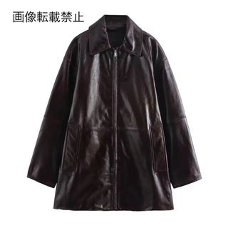 🧊8月新作🧊15009◆フェイクレザー PU ジャケット コート(ライダースジャケット)