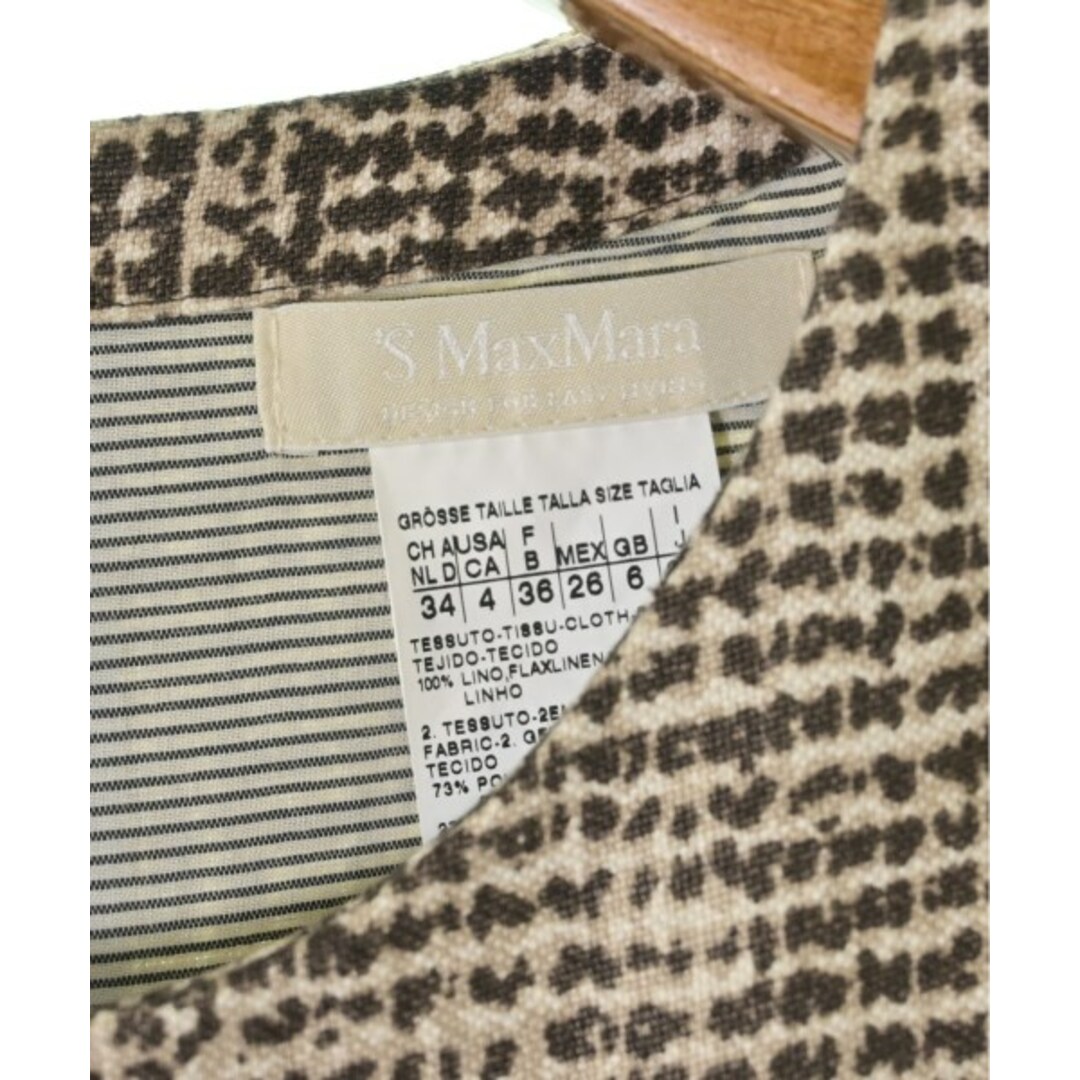 S Max Mara - 'S Max Mara ワンピース 38(S位) 茶xベージュ等(総 S Max Mara - 'S Max Mara ワンピース 38(S位) 茶xベージュ等(総