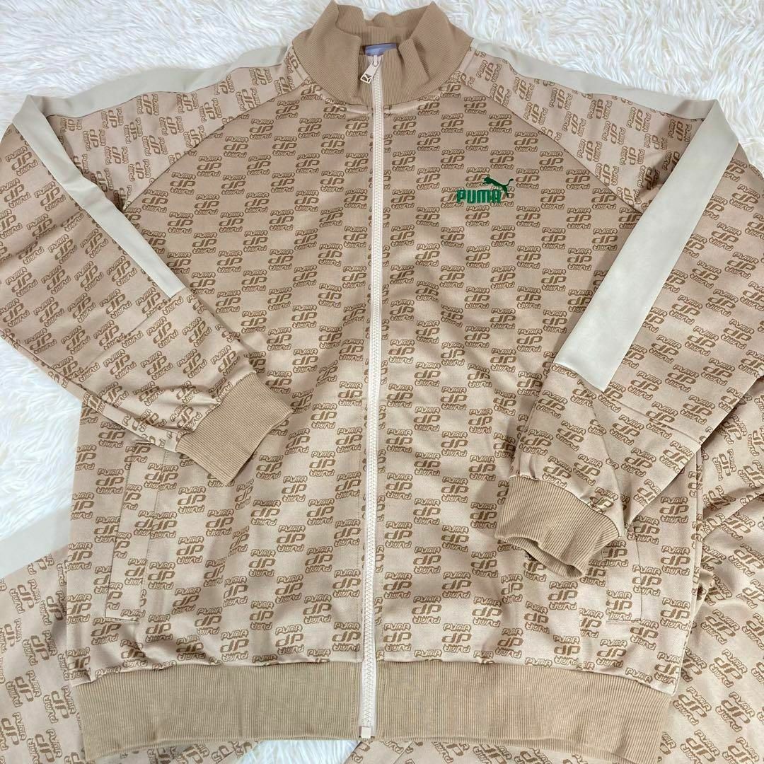 美品✨プーマ セットアップ モノグラム 総柄 ベージュ トラック 美品✨プーマ セットアップ モノグラム 総柄 ベージュ トラック