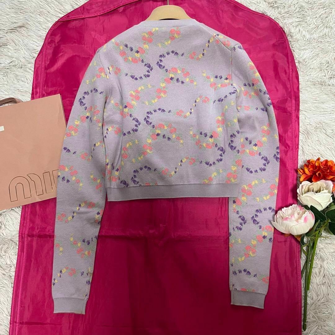 MIU MIU - 【良品】MIU MIU 花柄カーディガン パープル 36 MIU MIU - 【良品】MIU MIU 花柄カーディガン パープル 36