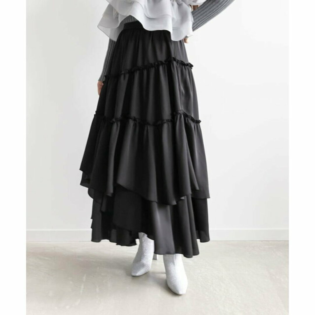 RANDA(ランダ)の【BLACK】【0】ランダムティアードスカート レディースのスカート(ロングスカート)の商品写真