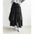 【BLACK】【0】ランダムティアードスカート