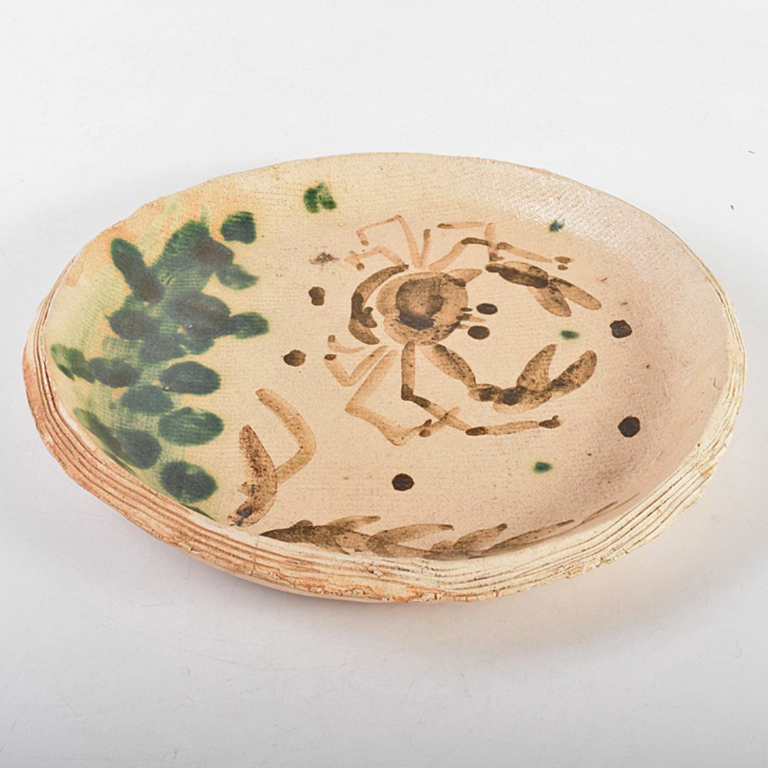 北大路魯山人作 織部 蟹絵 皿 時代箱付 V R7715の通販 by 北大路魯山人作 織部 蟹絵 皿 時代箱付 V R7715の通販 by