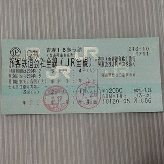 青春18きっぷ 3回分(鉄道乗車券)