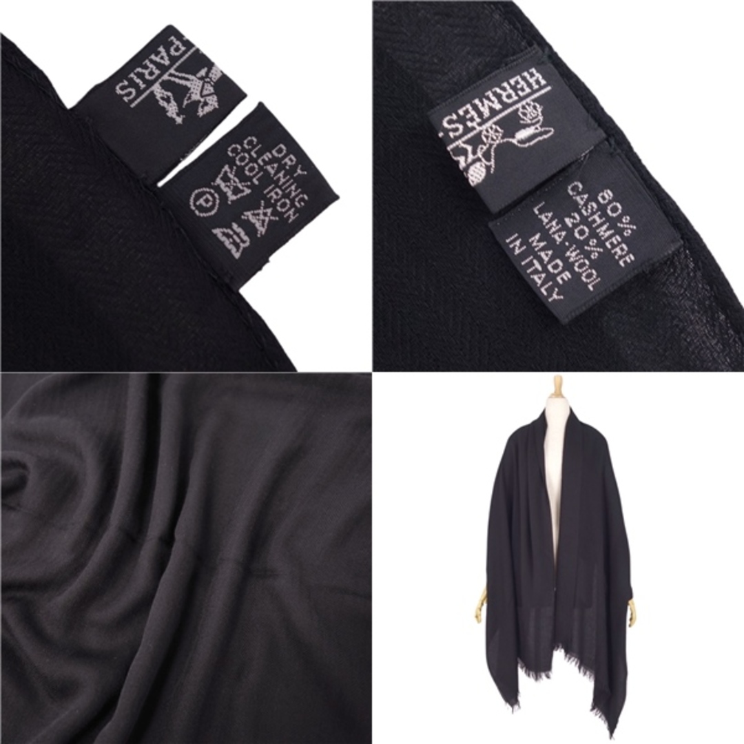 HERMES - 美品 エルメス HERMES マフラー ストール 無地 大判 HERMES - 美品 エルメス HERMES マフラー ストール 無地 大判