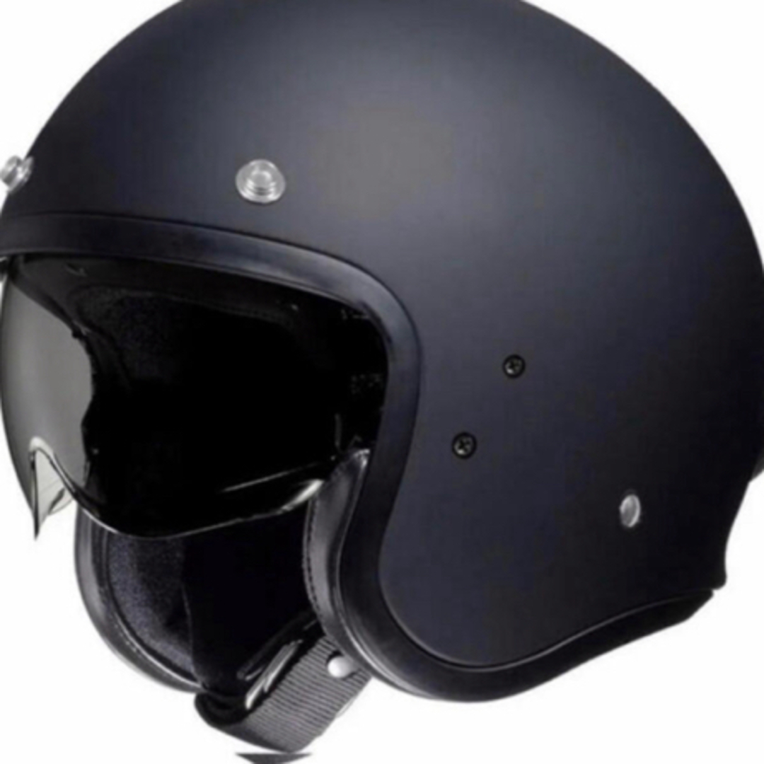 バイクヘルメット ジェットサンバイザー付きラバートーン (マットブラック 自動車/バイクのバイク(ヘルメット/シールド)の商品写真