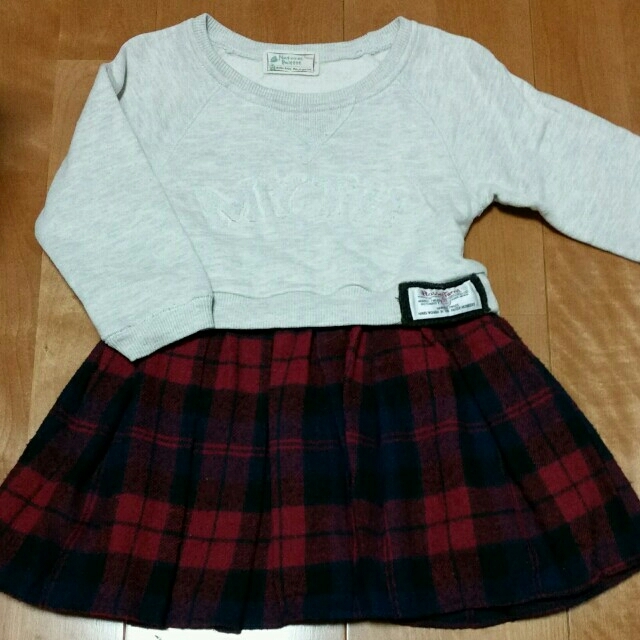 ハリスツィード  ワンピ 90～95㎝向け キッズ/ベビー/マタニティのキッズ服女の子用(90cm~)(ワンピース)の商品写真