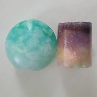 キャンドル ろうそく マーブル 紫 ピンク 青 水色 沖縄 プレゼント 非常(アロマ/キャンドル)
