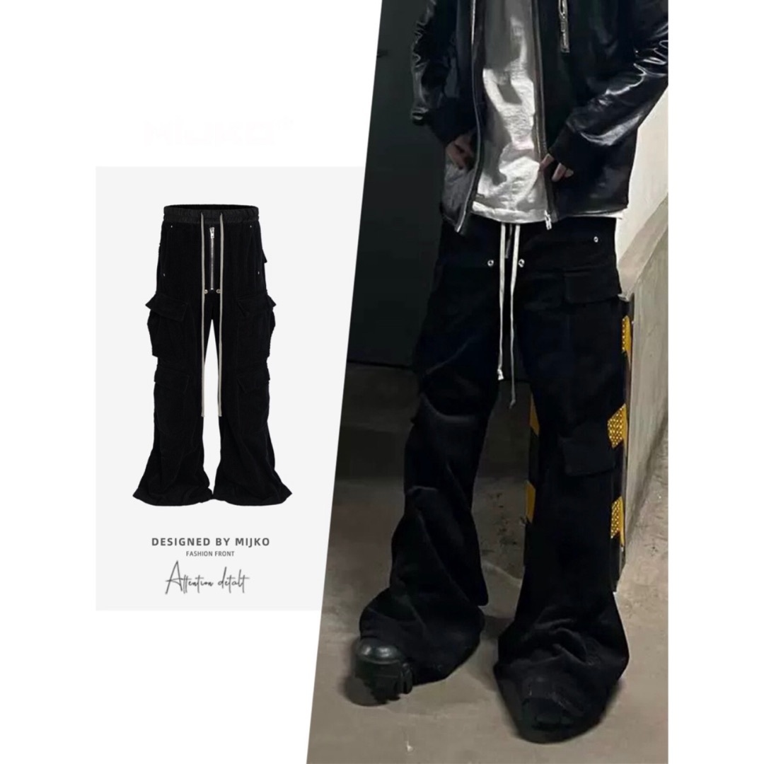 Rick Owens - コーデュロイ　フレアシルエット　カーゴパンツ