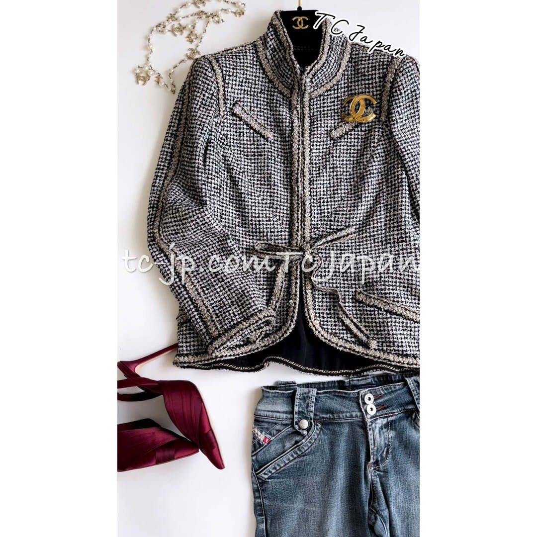 CHANEL - シャネル ジャケット CHANEL ブラック アイボリー CHANEL - シャネル ジャケット CHANEL ブラック アイボリー