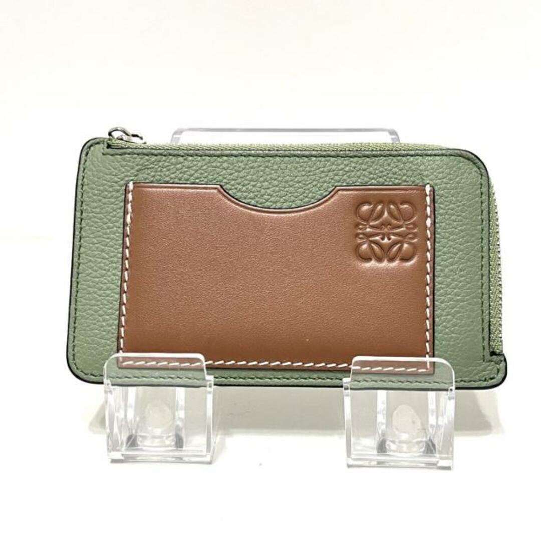 LOEWE(ロエベ) コインケース - ダークブラウン×グリーン L字 LOEWE(ロエベ) コインケース - ダークブラウン×グリーン L字