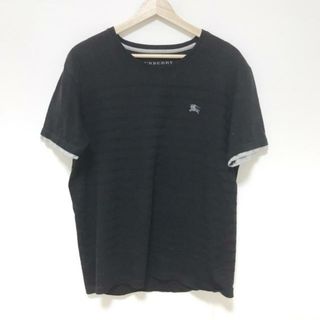 バーバリーブラックレーベル(BURBERRY BLACK LABEL)のBurberry Black Label(バーバリーブラックレーベル) 半袖Tシャツ サイズ3 L メンズ - 黒×ライトグレー(Tシャツ/カットソー(半袖/袖なし))